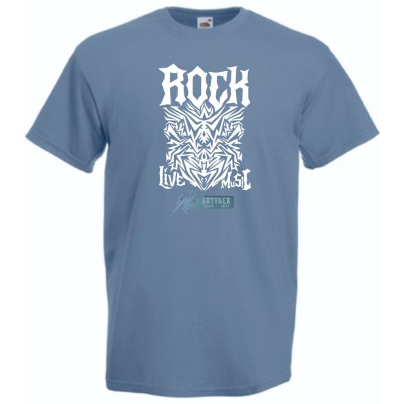 Live Music - Rock - Tattoo stílus férfi rövid ujjú póló