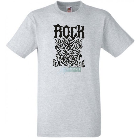 Live Music - Rock - Tattoo stílus férfi rövid ujjú póló