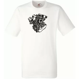 Motor fan Skull Harley Engine férfi rövid ujjú póló