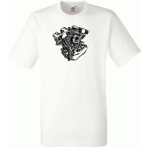 Motor fan Skull Harley Engine férfi rövid ujjú póló