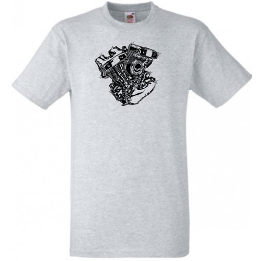 Motor fan Skull Harley Engine férfi rövid ujjú póló