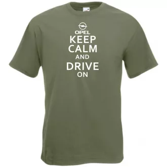 Keep Calm Styled Opel férfi rövid ujjú póló