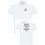 Keep Calm Styled Opel galléros férfi póló