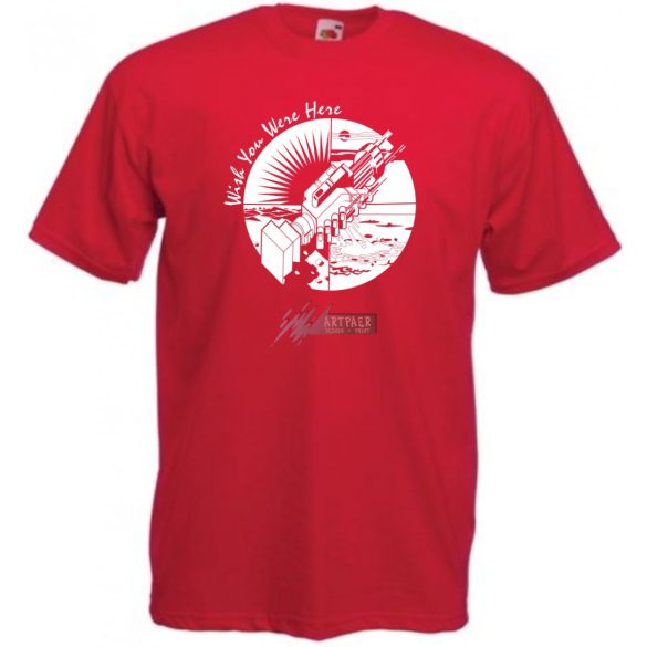 Retro Zene rajongó Pink Floyd - Wish You ... férfi rövid ujjú póló