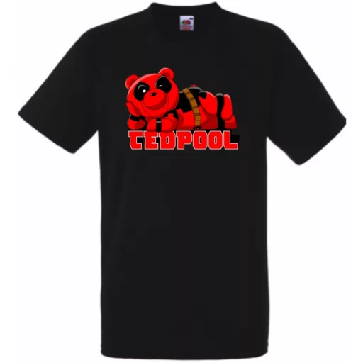 Humor hősök TedPool - Deadpool stílusban férfi rövid ujjú póló