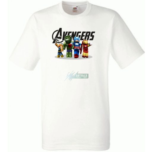 Humor - Minecraft inspire Bosszúállók férfi rövid ujjú póló