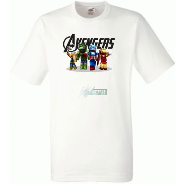 Humor - Minecraft inspire Bosszúállók férfi rövid ujjú póló