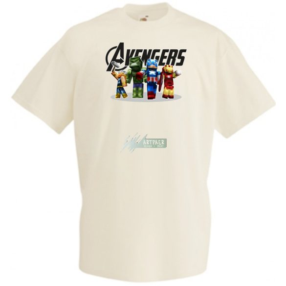 Humor - Minecraft inspire Bosszúállók férfi rövid ujjú póló