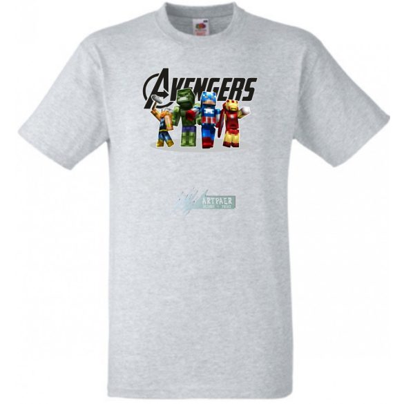 Humor - Minecraft inspire Bosszúállók férfi rövid ujjú póló