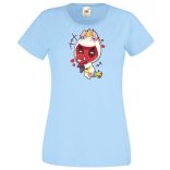 Humor - Kicsi Hősök - Deadpool Unikornis jelmezben pókember babával női rövid ujjú póló