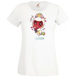 Humor - Kicsi Hősök - Deadpool Unikornis jelmezben pókember babával női rövid ujjú póló