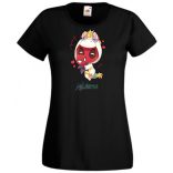 Humor - Kicsi Hősök - Deadpool Unikornis jelmezben pókember babával női rövid ujjú póló