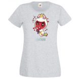 Humor - Kicsi Hősök - Deadpool Unikornis jelmezben pókember babával női rövid ujjú póló