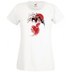   Női Design - Keleti hangulat - Gésa cseresznyevirág női rövid ujjú póló