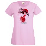 Női Design - Keleti hangulat - Gésa cseresznyevirág női rövid ujjú póló