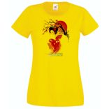 Női Design - Keleti hangulat - Gésa cseresznyevirág női rövid ujjú póló