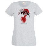 Női Design - Keleti hangulat - Gésa cseresznyevirág női rövid ujjú póló