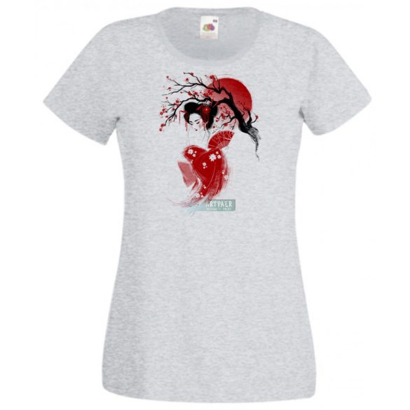 Női Design - Keleti hangulat - Gésa cseresznyevirág női rövid ujjú póló