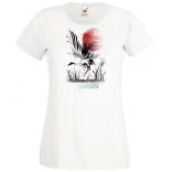 Női Design - Keleti hangulat - Daru madár női rövid ujjú póló