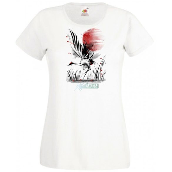 Női Design - Keleti hangulat - Daru madár női rövid ujjú póló
