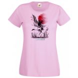 Női Design - Keleti hangulat - Daru madár női rövid ujjú póló