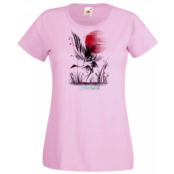 Női Design - Keleti hangulat - Daru madár női rövid ujjú póló