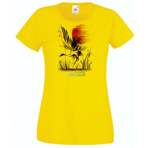 Női Design - Keleti hangulat - Daru madár női rövid ujjú póló