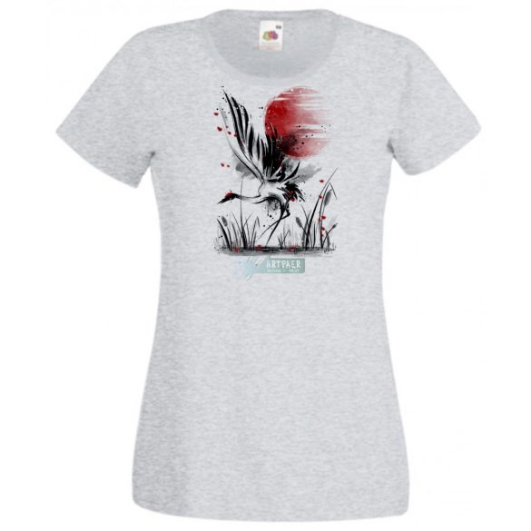 Női Design - Keleti hangulat - Daru madár női rövid ujjú póló