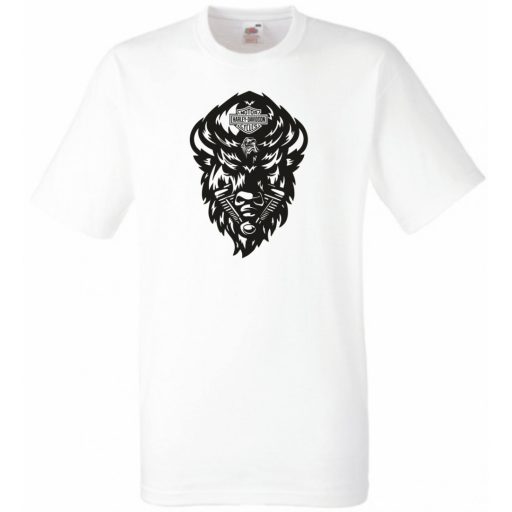 Motor fan Harley Bölény férfi rövid ujjú póló