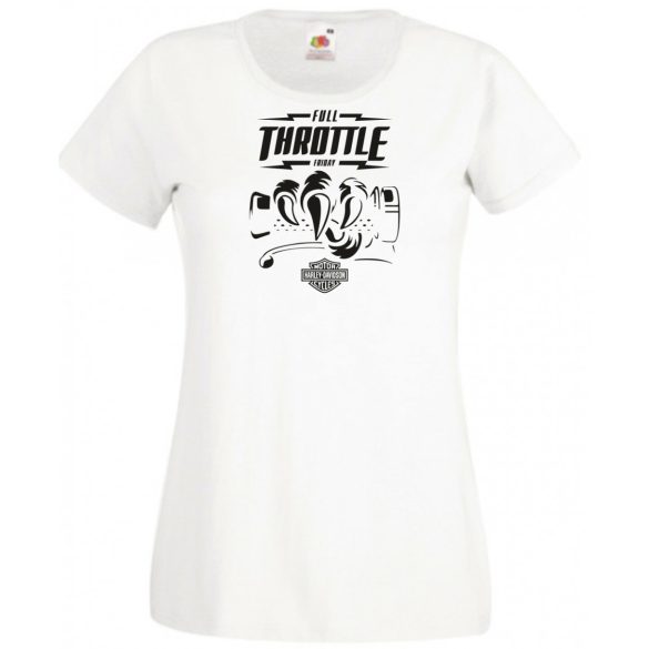 Teljes gázzal pénteken Motor fan Harley női rövid ujjú póló