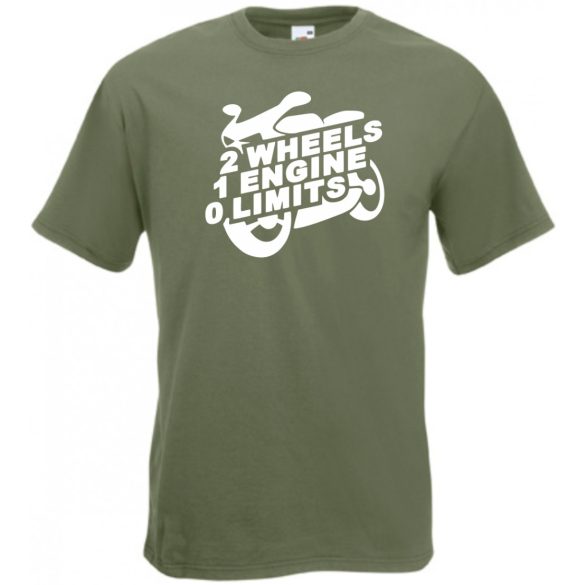 Motor fan 2 Wheels 1 Engine 0 Limit férfi rövid ujjú póló