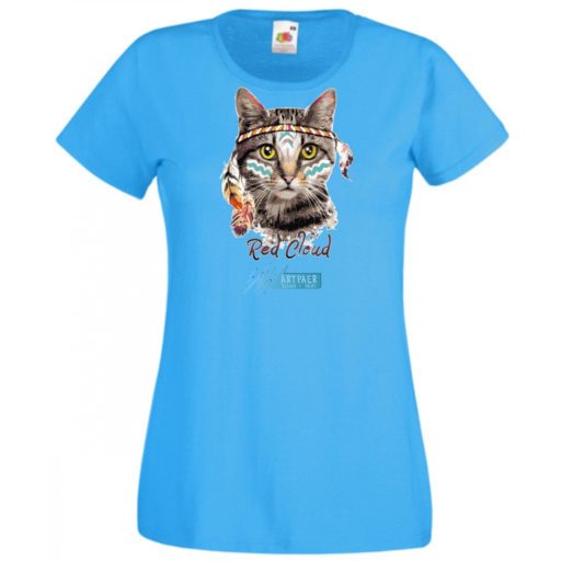 Vörös felhő - indián macska női rövid ujjú póló