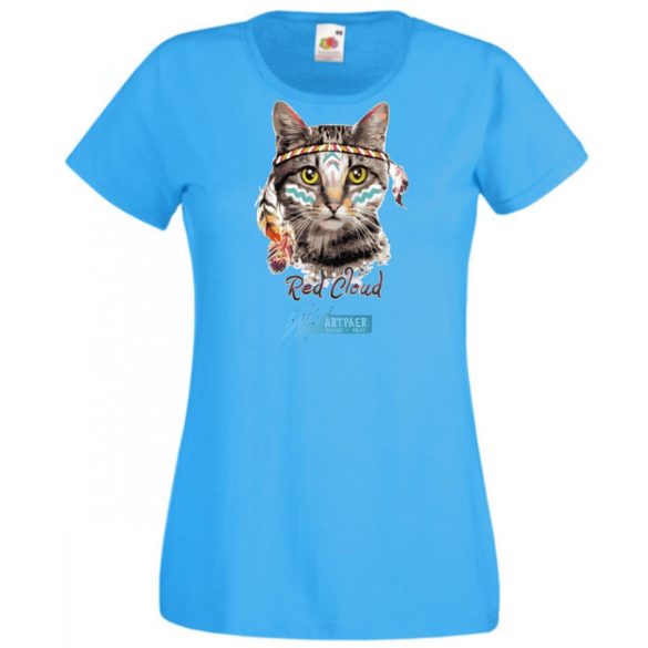 Vörös felhő - indián macska női rövid ujjú póló