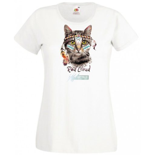 Vörös felhő - indián macska női rövid ujjú póló
