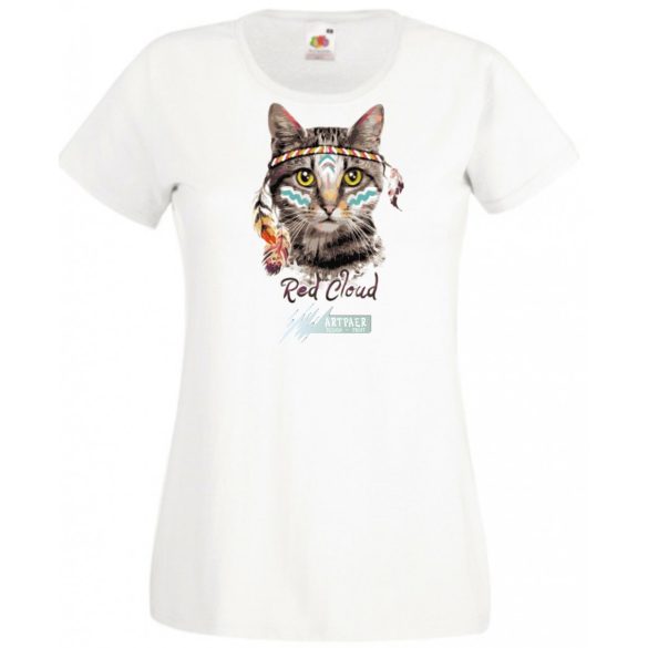 Vörös felhő - indián macska női rövid ujjú póló