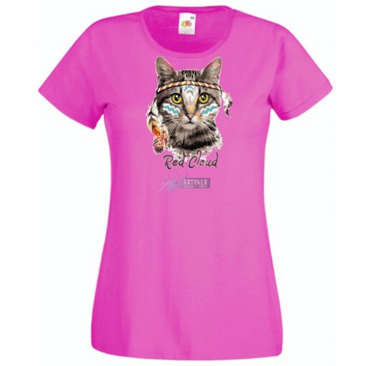 Vörös felhő - indián macska női rövid ujjú póló