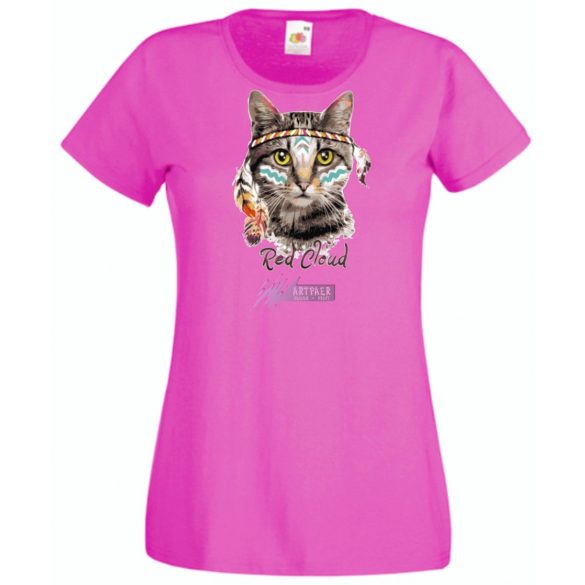 Vörös felhő - indián macska női rövid ujjú póló