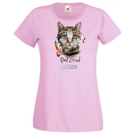 Vörös felhő - indián macska női rövid ujjú póló