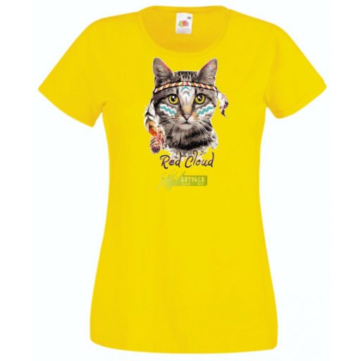 Vörös felhő - indián macska női rövid ujjú póló