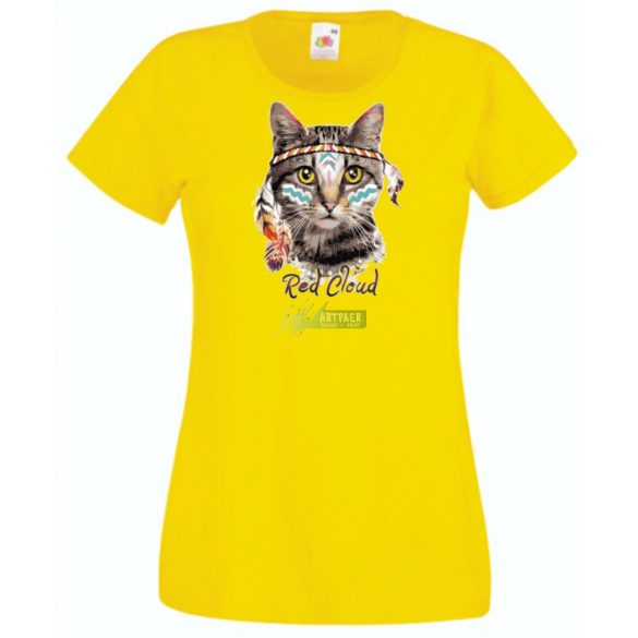 Vörös felhő - indián macska női rövid ujjú póló