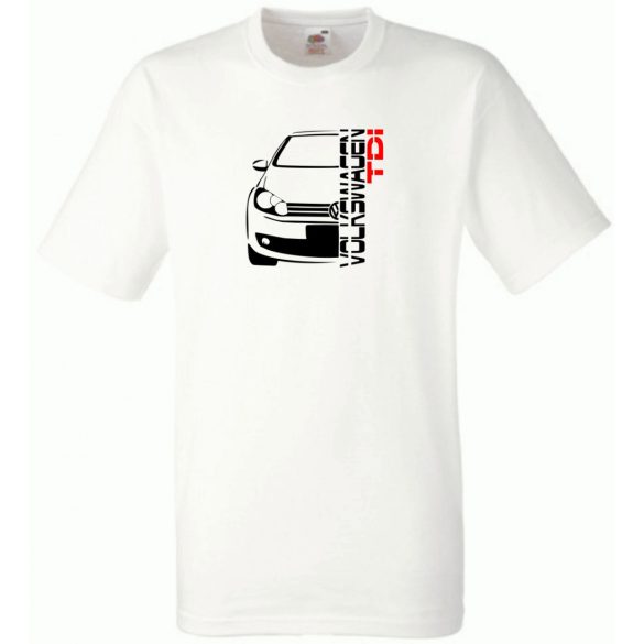 Autó fan VW Golf TDI férfi rövid ujjú póló