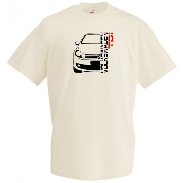 Autó fan VW Golf TDI férfi rövid ujjú póló