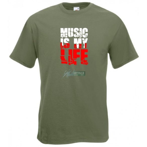 A zene az életem férfi rövid ujjú póló