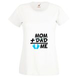 Mom Dad Plus Me Baby ... női rövid ujjú póló