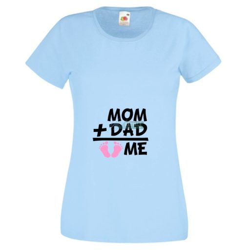 Mom Dad Plus Me Baby ... női rövid ujjú póló