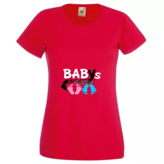 Mom Dad Plus Me Baby ... női rövid ujjú póló