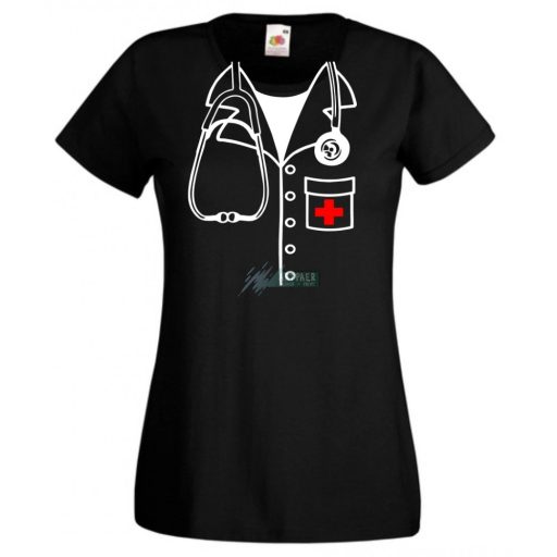 Doktor jelmez női rövid ujjú póló