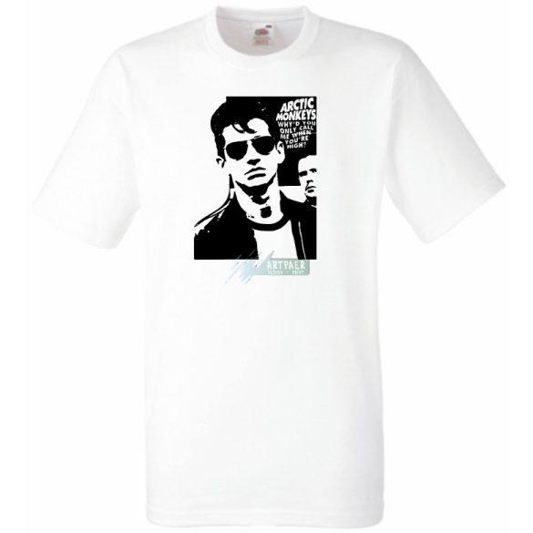 Stencil Arctic Monkeys férfi rövid ujjú póló