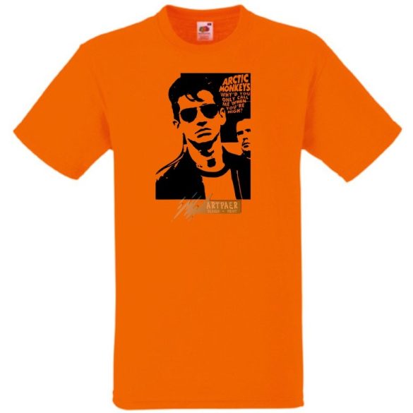 Stencil Arctic Monkeys férfi rövid ujjú póló