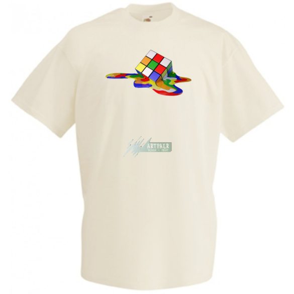 Olvadó Mágikus Rubik kocka férfi rövid ujjú póló